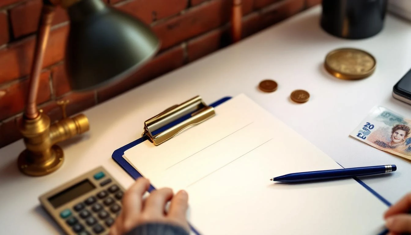 Itemised plumbing invoice with fixed-price breakdown